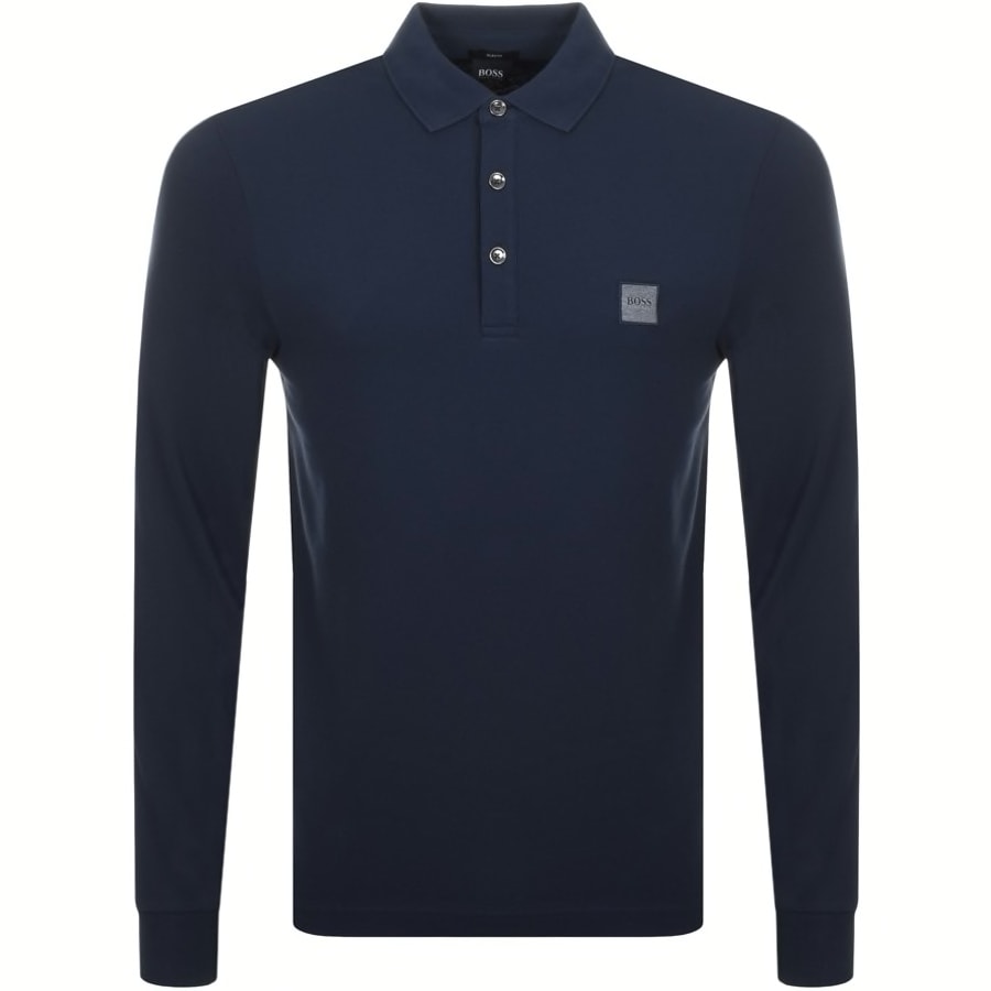 Alternative Image for ProductBOSS Passerby Long Sleeve Polo T Shirt Navy1